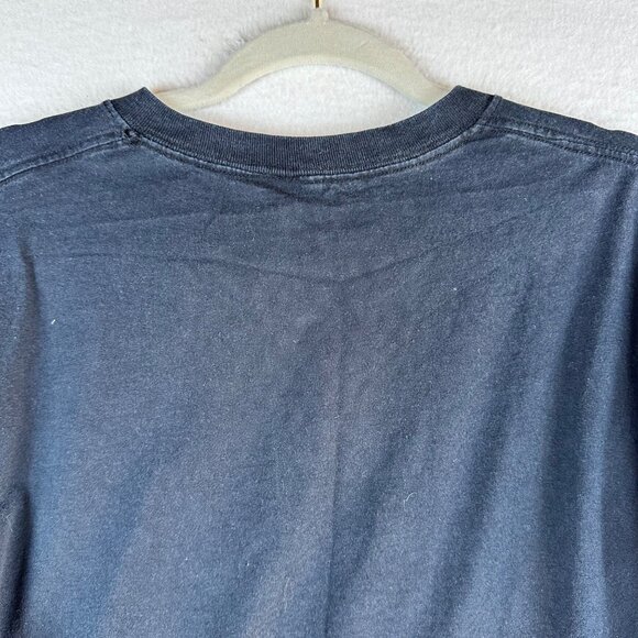 Popeyes Shirt Mens Size XL Black Graphic Poker Grunge Distressed Worn FLAWED - Picture 10 of 12